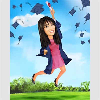 Graduation Caricature for Her from Photo,by myDaVinci - myDaVinci